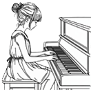 Child playing piano